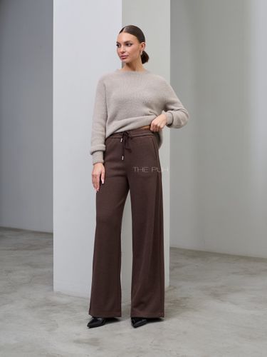 Коричневые брюки из плотного трикотажа