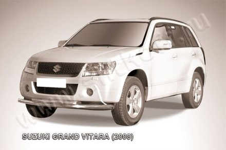 Защита переднего бампера (нержавейка) Suzuki Grand Vitara (2008-2012) d57+d57