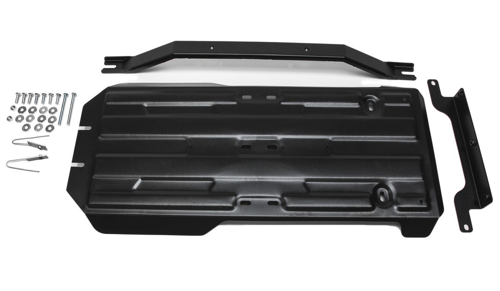 Защита КПП и РК АвтоБроня для Lexus GX 460 (V - 4.6) 2009-2013 2013-н.в./Toyota FJ Cruiser (V - 4.0) 2006-2018/Toyota Land Cruiser Prado 150 (V - 2.7; 3.0D; 4.0) 2009-2013/Toyota Land Cruiser Prado 150 рестайлинг (V - 2.7; 2.8D; 3.0D; 4.0) 2013-2017/Toyota Land Cruiser Prado 150 рестайлинг (V - 2.7; 2.8D; 4.0) 2017-2020 2020-н.в. (устанавл-ся совместно с 111.05784.1), штампованная, сталь 1.8 мм, с крепежом, 111.05785.1