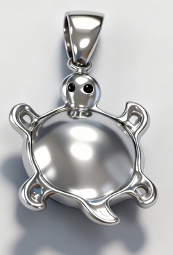 Ювелирная подвеска"Черепаха" из серебра с эмалью