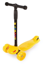 Самокат 3-х колесный, свет, звук, 1 (желтый)