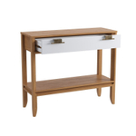 Консоль «Бридж» 1 ящик и полка браун/белый лак