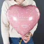 Шар (18''/46 см) Сердце, Любимой бабушке, Розовый, 1 шт. в уп.