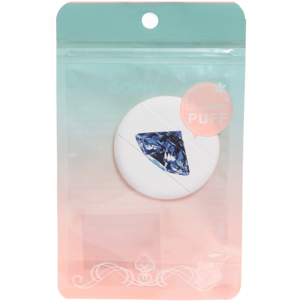 Пуховка для нанесения пудры «Beauty velvet - Бриллиант», микс 4-5 видов, d-5,5 см