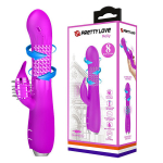 Лиловый вибратор 20,5см с вращающимися бусинами Pretty Love Molly BI-014692