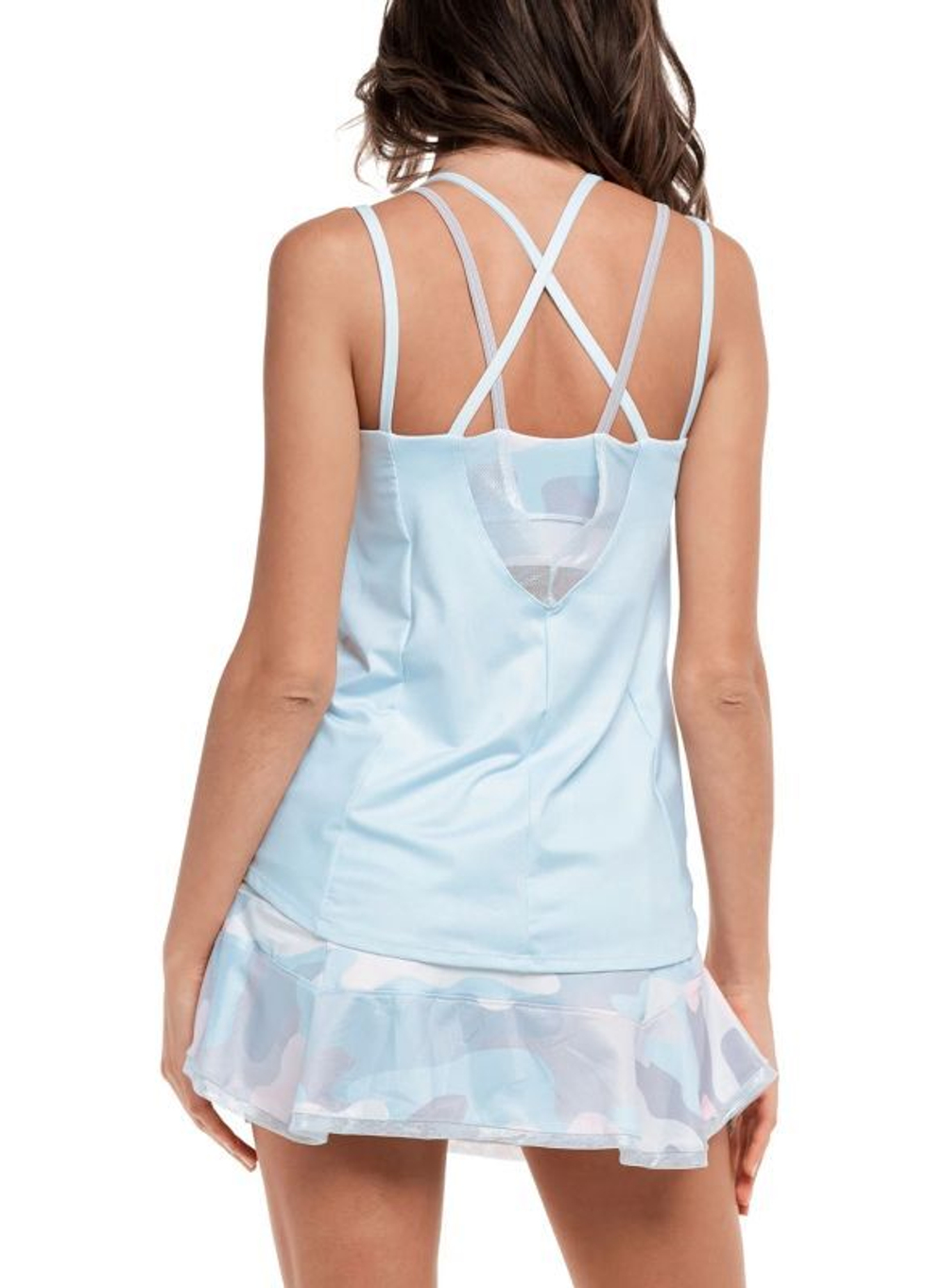 Женский топ теннисный Lucky in Love Undercover Love Camo Over Here Bralette Cami - небесный