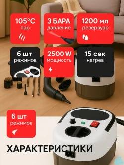 Пароочиститель для уборки дома и детейлинга авто
