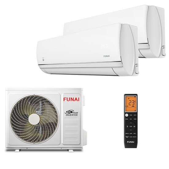 Мультисплит система на 2 комнаты Funai RAM-I-KD30HP.W02/S x 2 / RAM-I-2SKG40HP.02/U