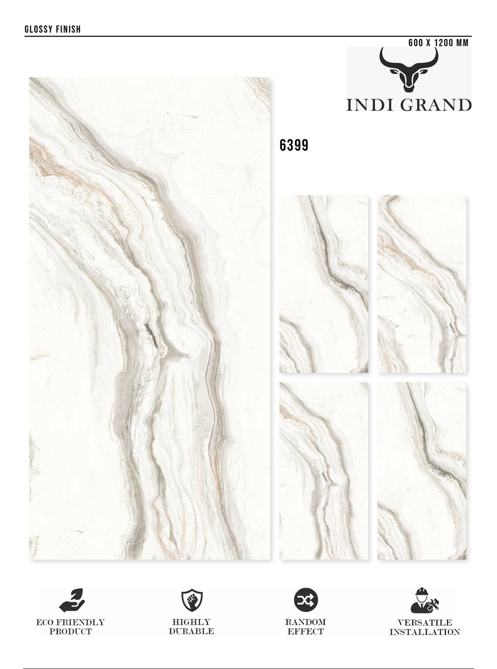 Керамогранит glossy №4 , 60х120, 6399