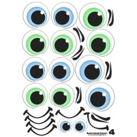 Наклейки "Глаза. Рты №4", 6 компл. на листе