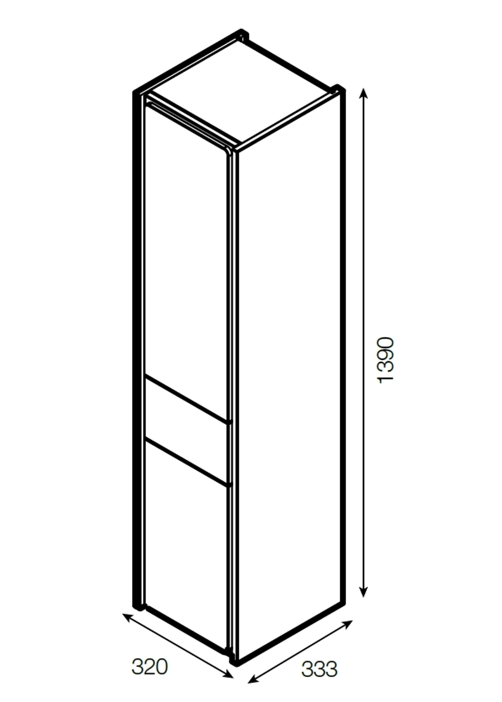 Шкаф-колонна Roca Ronda правый, белый матовый/бетон ZRU9303006