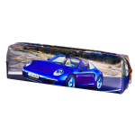 Пенал - косметичка Alingar, ПВХ, молния, 75 х 200 мм, "Синяя машина"