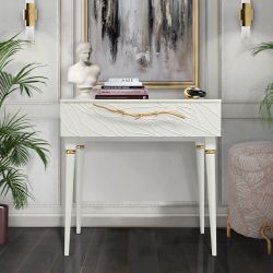 Консоль Арт Колор leaves Классик Голд Белый опал