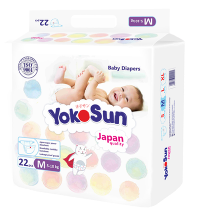 Подгузники YokoSun на липучках S (до 6  кг) 26 шт