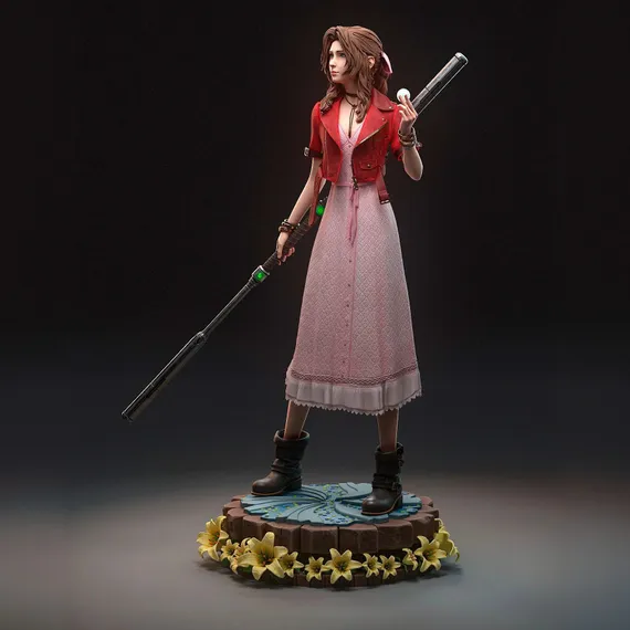 Aerith battle stance - Final Fantasy
