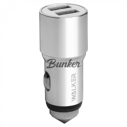 АЗУ 2-USB 2A, WCR-21, серебристый, WALKER
