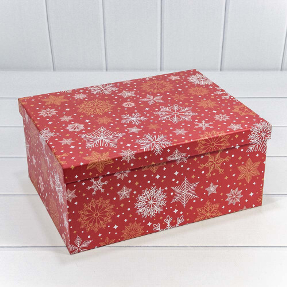 Коробка 34 х 26 х 15.3 см Набор 10 шт "Новый год" (Красный)