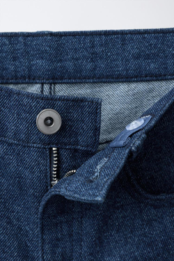 ZARA ДЛИННЫЕ ШОРТЫ-БЕРМУДЫ С ЭФФЕКТОМ МЕЛАНЖА, СИНИЙ