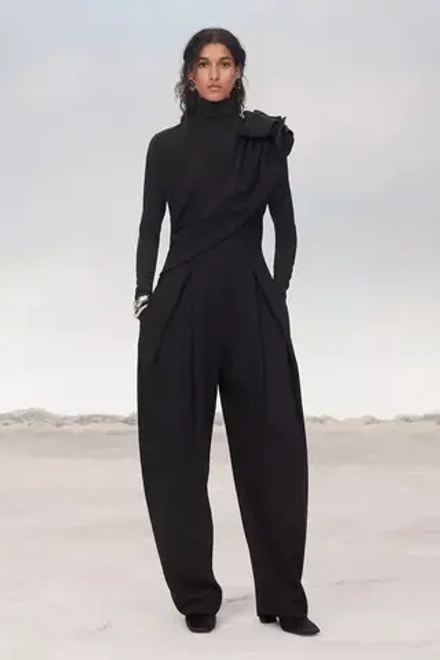 ZARA ДРАПИРОВАННЫЙ КОМБИНЕЗОН - LIMITED EDITION, ТЕМНЫЙ АНТРАЦИТ