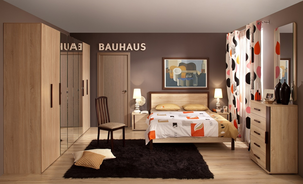 Кровать с ортопедическим основанием (дерево) 90х200 Bauhaus 5, дуб