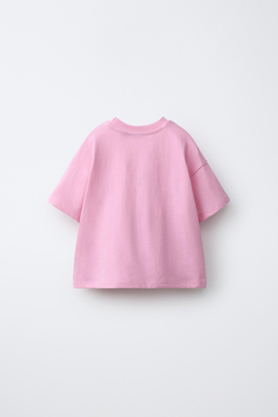 ZARA ФУТБОЛКА С ВЫШИТЫМИ ФРУКТАМИ КРОШЕ, РОЗОВЫЙ