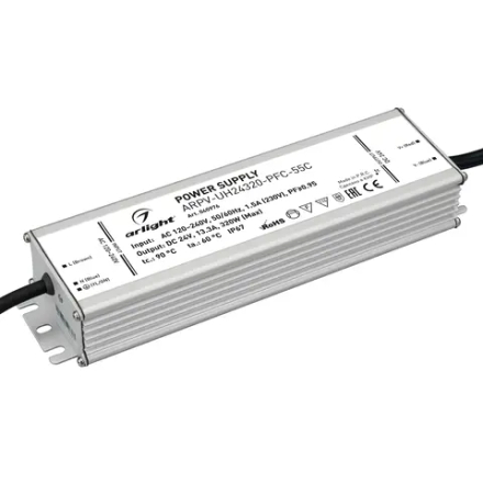 Блок питания ARPV-UH24320-PFC-55C (24V, 13.3A, 320W) (Arlight, IP67 Металл, 5 лет) 040976