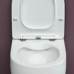 Унитаз подвесной Ceramica Nova PLAY CN3001_1002M_1000 безободковый, с крышкой микролифт, с инсталляцией и кнопкой матовый хром