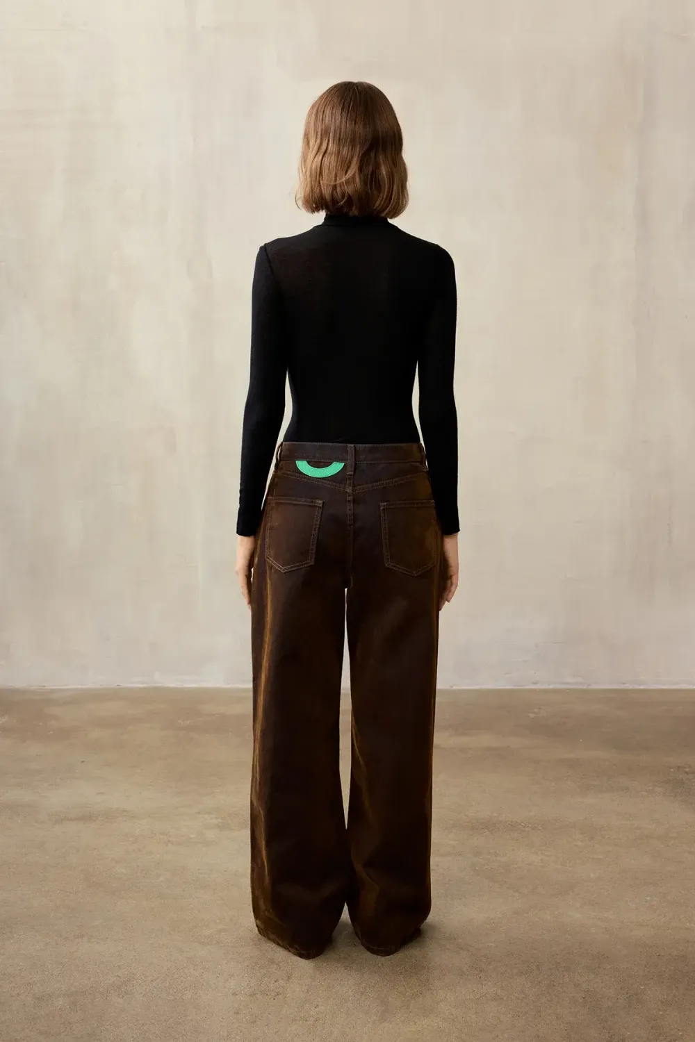 Джинсы с велюр эффектом (Шоколадный ликер), коричневые