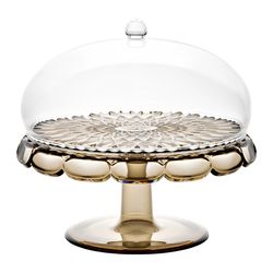 Блюдо для торта с крышкой Vanity, Ø30 см, коричневое