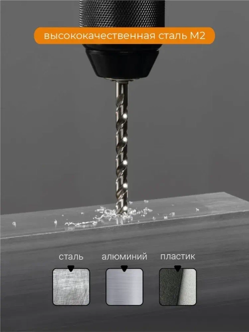 Сверло по металлу 4 мм P6M5 1 шт RAGE by VIRA