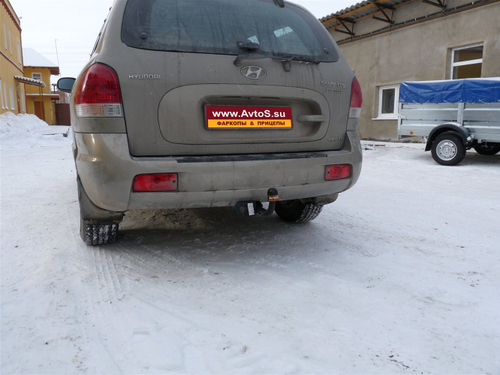 Фаркоп для Hyundai Santa Fe classic 2000-2005 (без электрики) (паспорт и сертификат) AvtoS.HY18