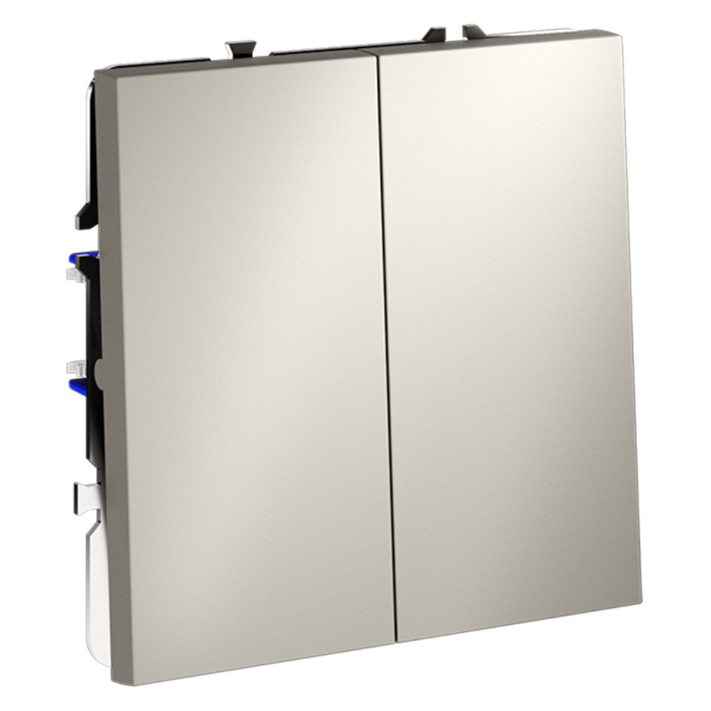 Выключатель встраиваемый VOLTUM S70 двухклавишный 10А, (кашемир)