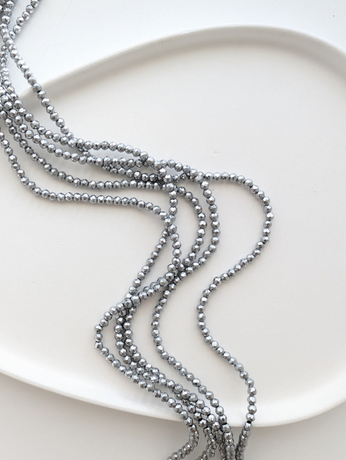 Гематит шар огранка 3мм, темное серебро