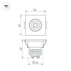 Светодиодный светильник LTM-S50x50WH 5W Day White 25deg (Arlight, IP40 Металл, 3 года) 020758