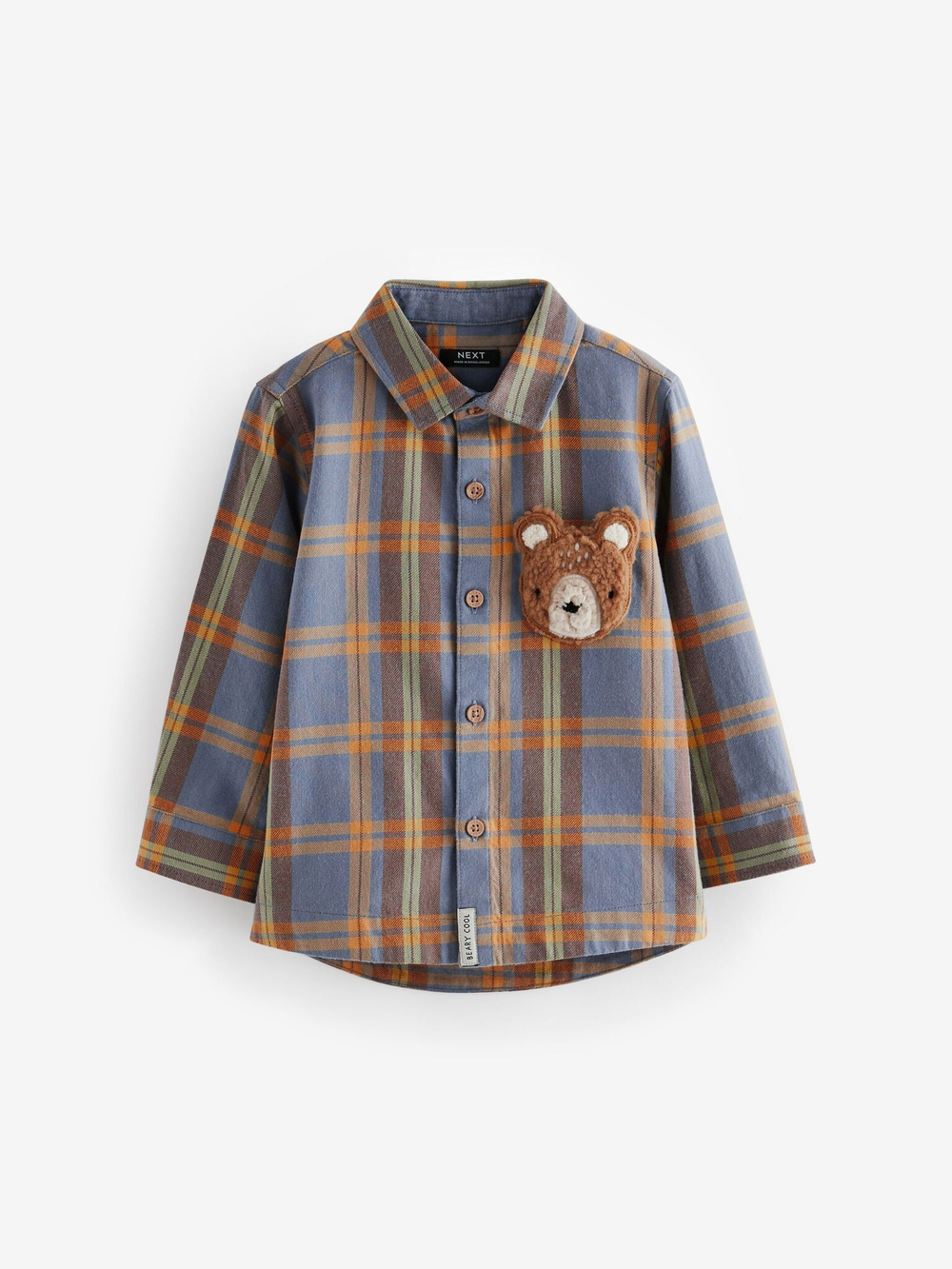 Рубашка для мальчика Next K83-239, Синий, Коричневый