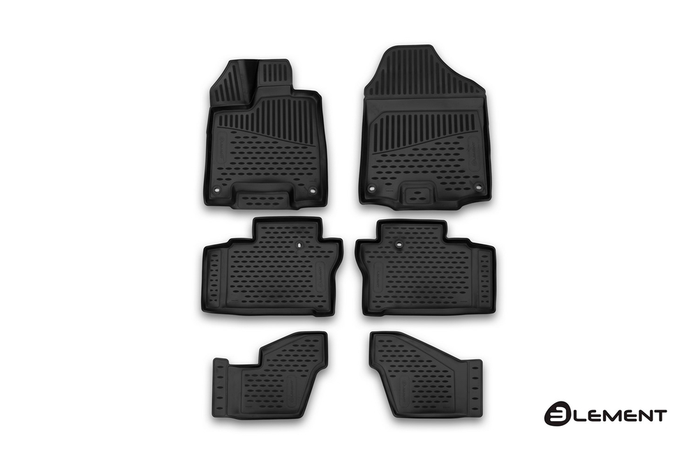 Коврики 3D в салон HONDA Pilot, 01/2016, 6 шт. (полиуретан)