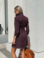 Платье из джинсы в винном цвете