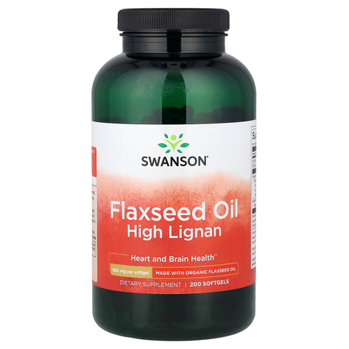 Swanson Vitamins, льняное масло с высоким содержанием лигнана, 200 капсул