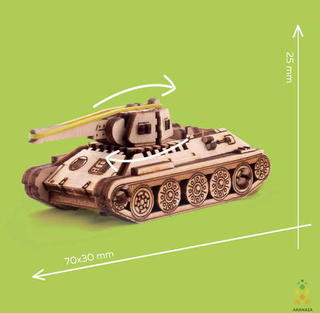 Деревянный конструктор Танк Т-34 UNIT (UNIWOOD)