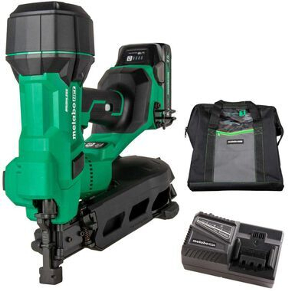 Metabo HPT 18V MultiVolt Brushless 1-3/4 Inch Coil Roofing Nailer Kit