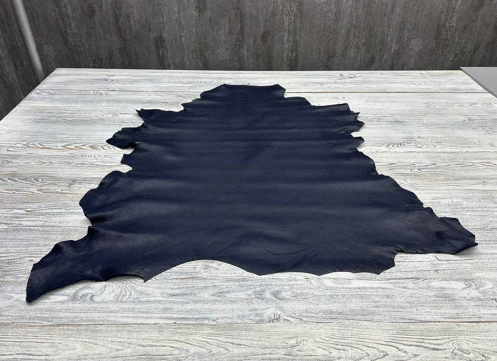 Poncho Lux Deep Marine (1,1-1,3 мм), цв. Синий, натуральная кожа козы