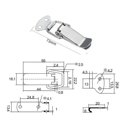 Замок защелка на ящик 73 мм набор 2 шт