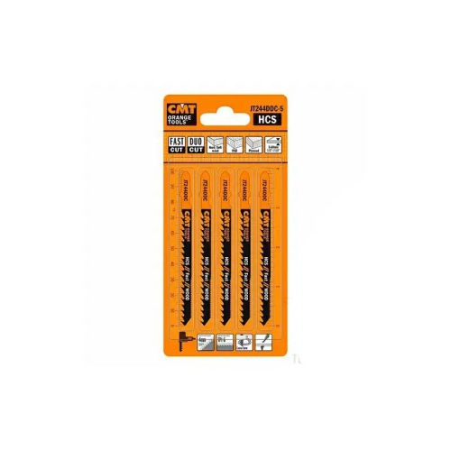 Пилки лобзиковые для древесины (2-сторонний рез) 100x4-5.2x6TPI CMT JT244DDC-5