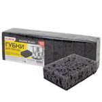 Губки для посуды SQUARE BLACK 98х66х30 мм, КОМПЛЕКТ 10 шт., КРУПНОПОРИСТЫЙ поролон/абразив LAIMA, 608648