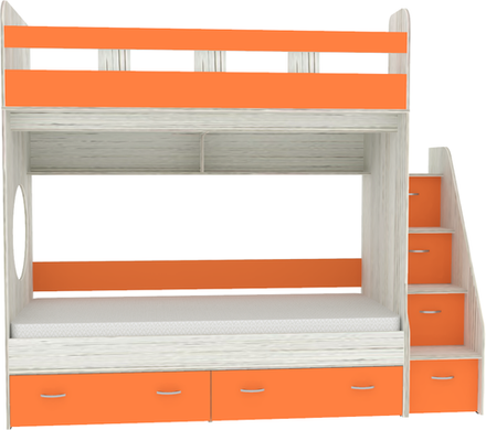 Двухъярусная кровать КарИВи Юниор 1 80x160 Винтерберг Оранжевый