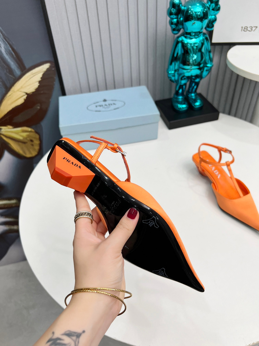 Prada Satin Slingback Pumps