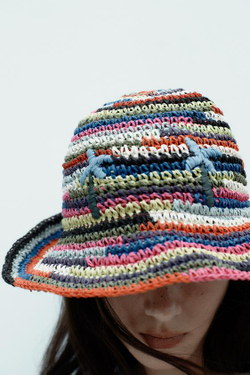ZARA ПЛЕТЕНАЯ РАЗНОЦВЕТНАЯ ПАНАМА, РАЗНОЦВЕТНЫЙ