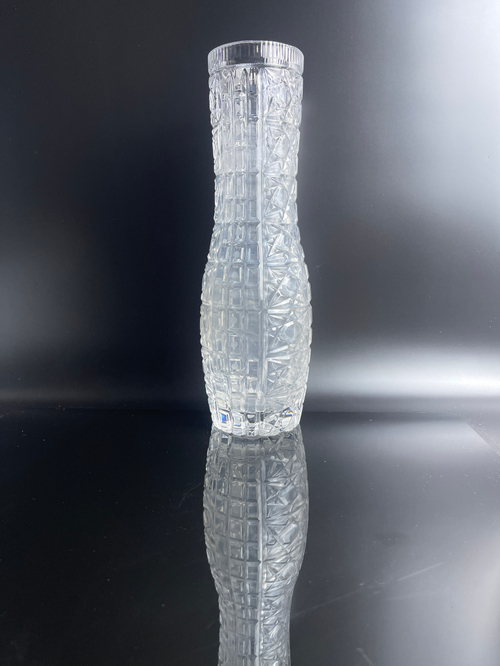 Ваза хрустальная СССР 28 см, винтажная с алмазной гранью, 1960-1990 гг