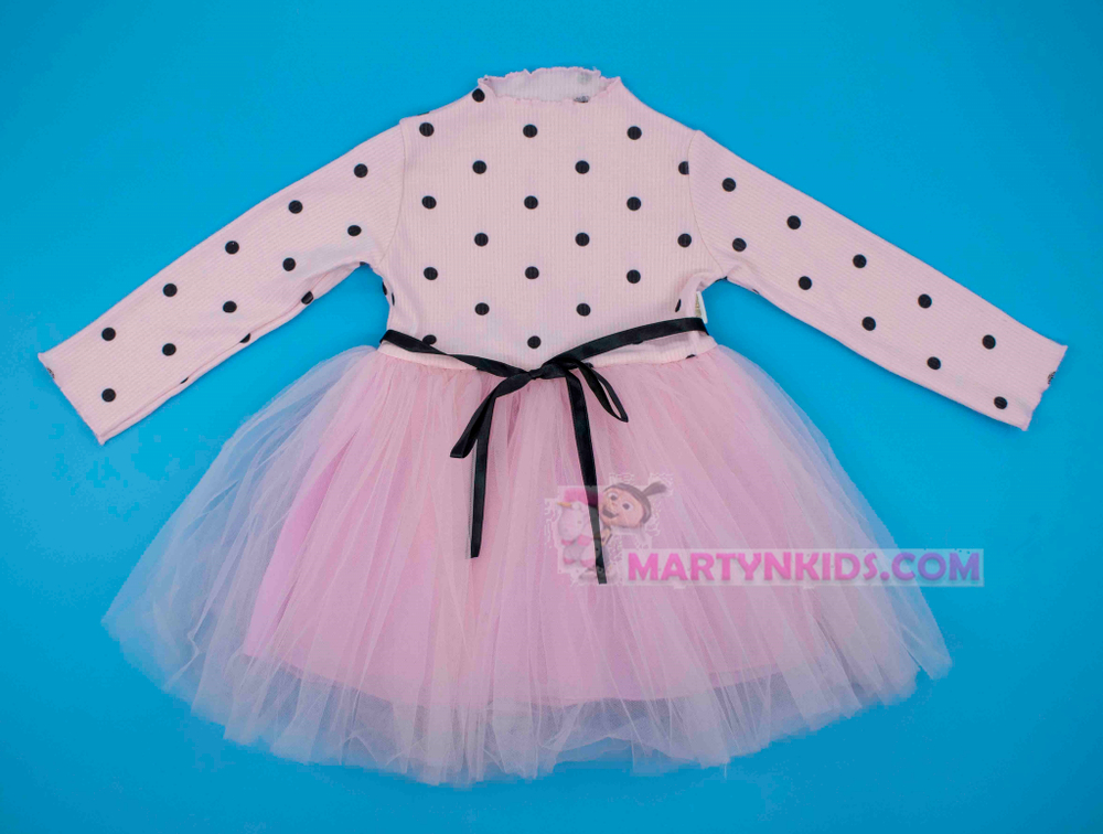 4354 платье Черные горошенки