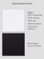 Холст на магните 7.5х7.5 см., 25 шт., квадратный / Набор магнитных холстов для рисования
